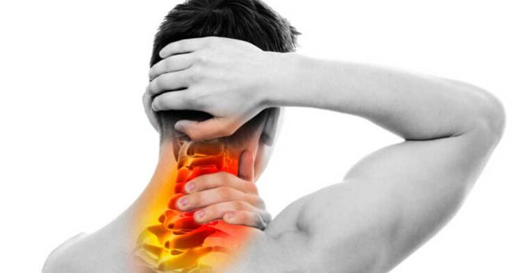 Dor no pescozo e no pescozo dunha osteocondrose